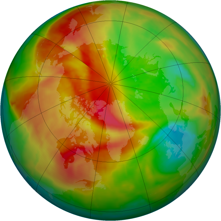 Arctic ozone map for 16 March 2014